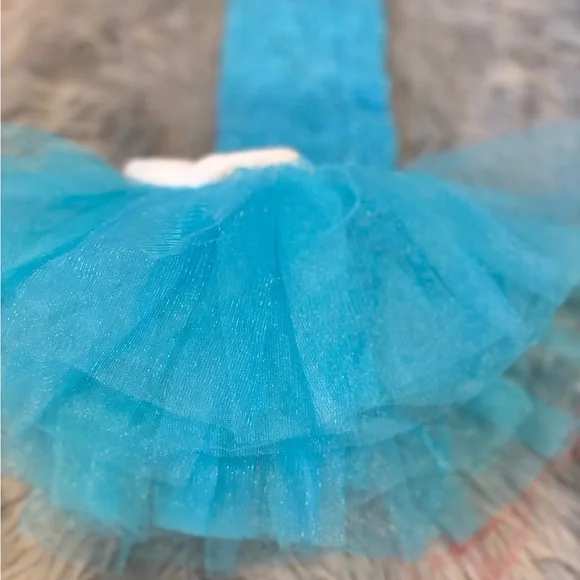 Turquoise Thick Tutu Set with Headband  and Top photo prop NB - Picture 6 of 8